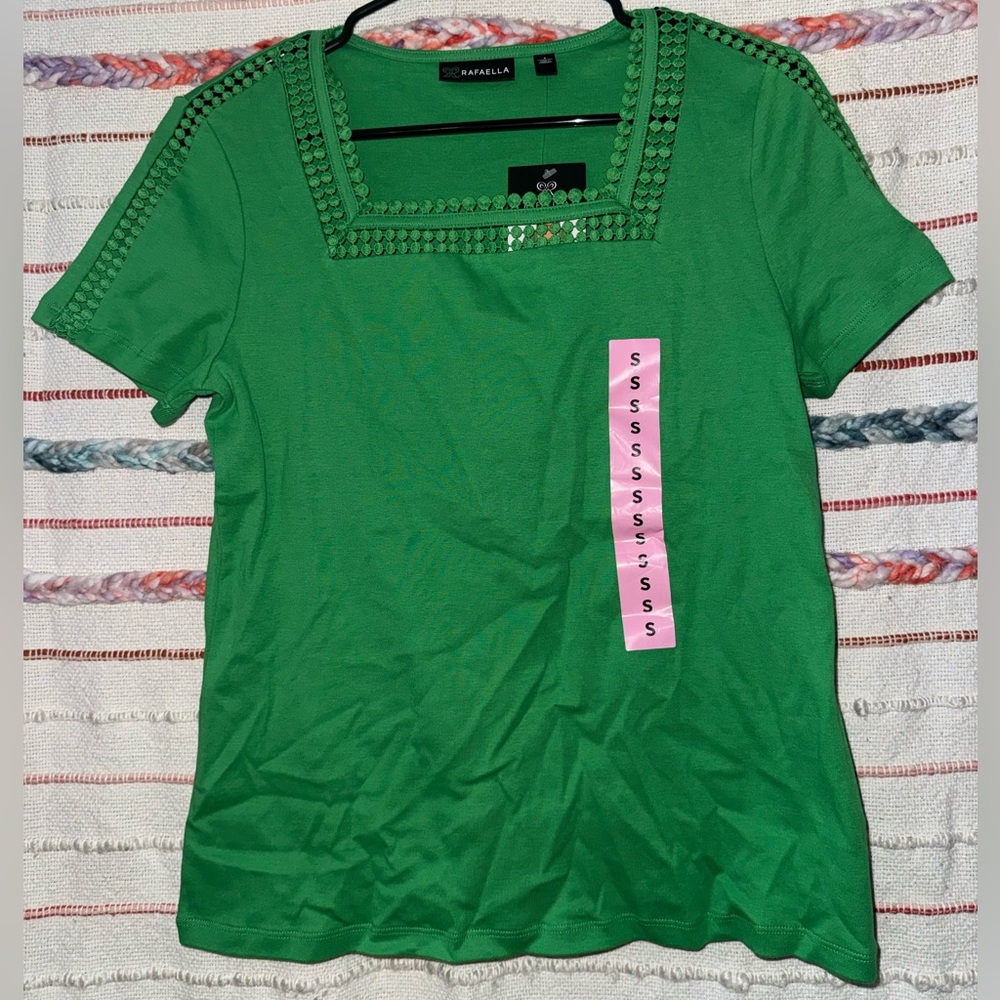 Rafaella Green Short Sleeve Top